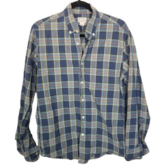 J. Crew Other - J. Crew Mens S Blue Plaid Long Sleeves Button Down